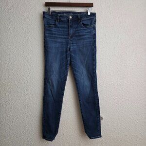 American Eagle Next Level Stretch Hi Rise Jeggings Dark Wash Women's Size 12